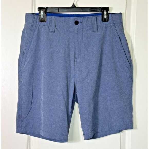 Denali Stretch Shorts Heather Navy Flat Front Mens 32 - Picture 2 of 10
